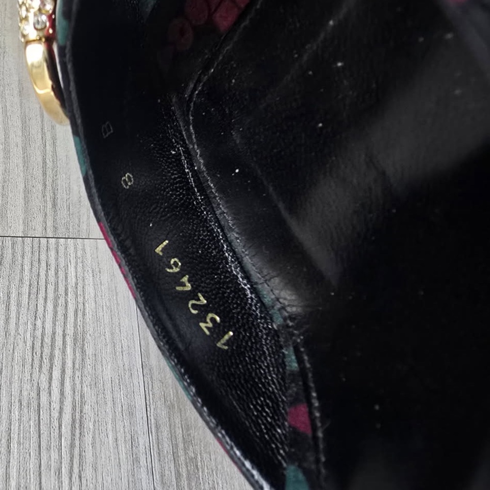 GUCCI 132461 Stiletto Womens Size 8B Black Heel Horsebit Peep Toe Pumps - Picture 6 of 7